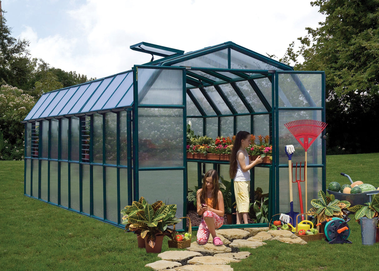 Grand Gardener 2™ Resin 8x8x20.ft Greenhouse - Dive To Garden