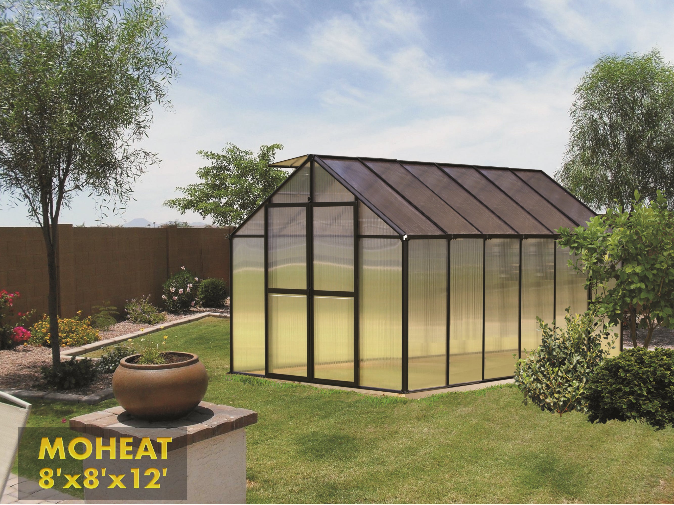 MONT™ 8x8x12.ft Large Entrance Greenhouse - Dive To Garden