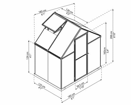Mythos™ 6x6x4.ft Twin Wall Greenhouse - Dive To Garden