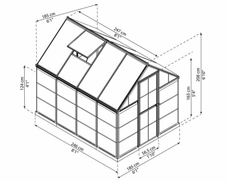 Mythos™ 6x6x8.ft Twin Wall Greenhouse - Dive To Garden