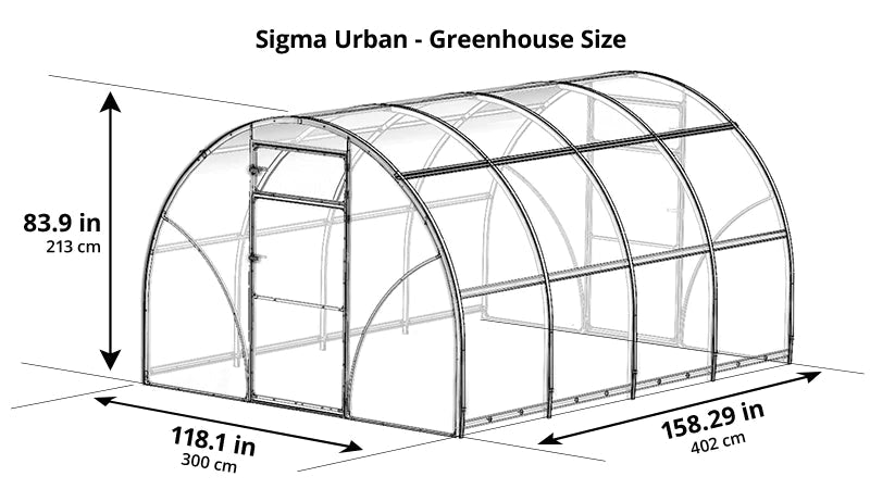 Sigma Urban™ 10x7x13.ft Greenhouse - Dive To Garden
