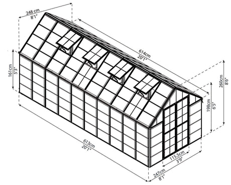 Snap&Grow™ 8x8x20.ft Clear Wall Greenhouse - Dive To Garden