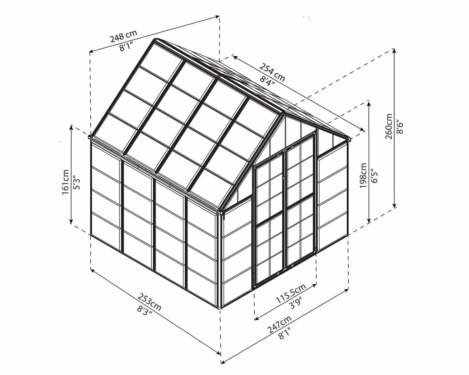 Snap&Grow™ 8x8x8.ft Clear Wall Greenhouse - Dive To Garden