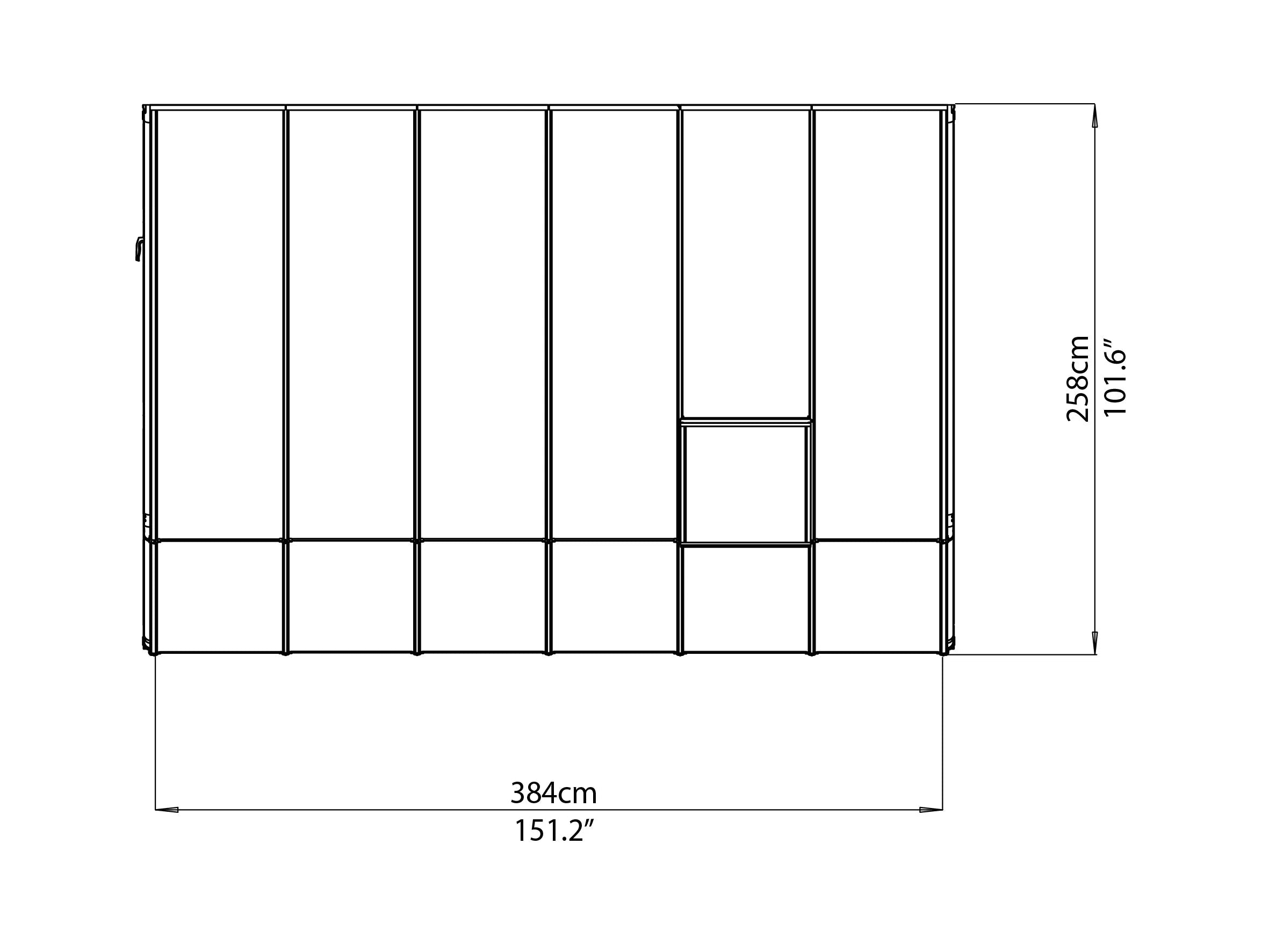Sun Room 2™ Clear Wall 8x8x12.ft Lean-to Greenhouse - Dive To Garden