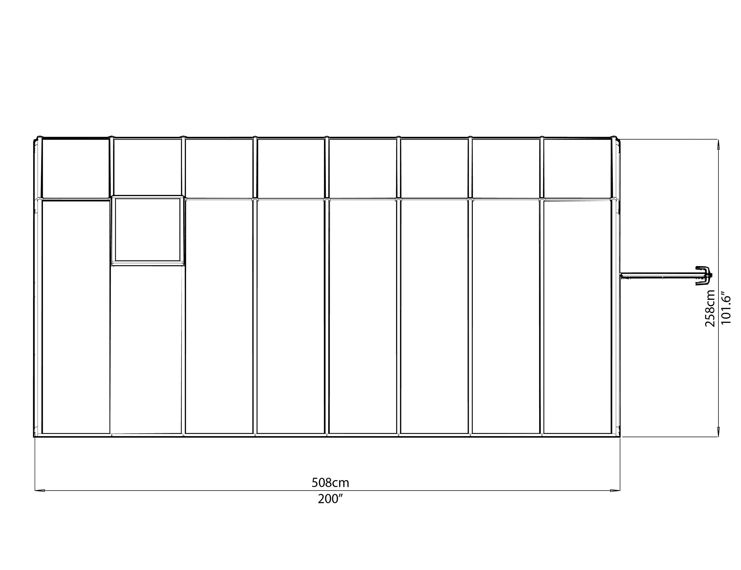 Sun Room 2™ Clear Wall 8x8x16.ft Lean-to Greenhouse - Dive To Garden