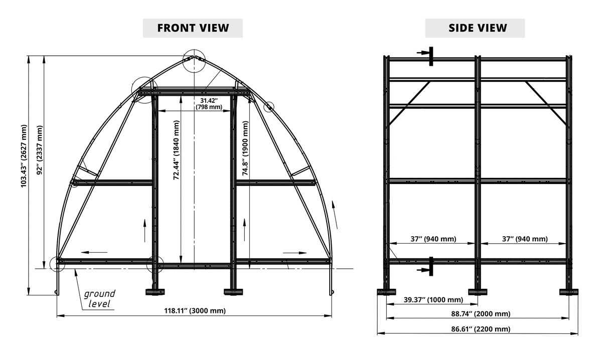 Sungrow 32™ 10x8x32.ft Greenhouse - Dive To Garden