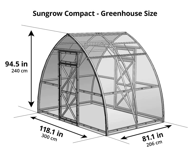 Sungrow Compact™ 10x8x6ft. Greenhouse - Dive To Garden